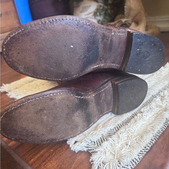 Vintage Frye Campus Boots Made in USA Distressed Leather Womens 7.5 - Picture 12 of 14